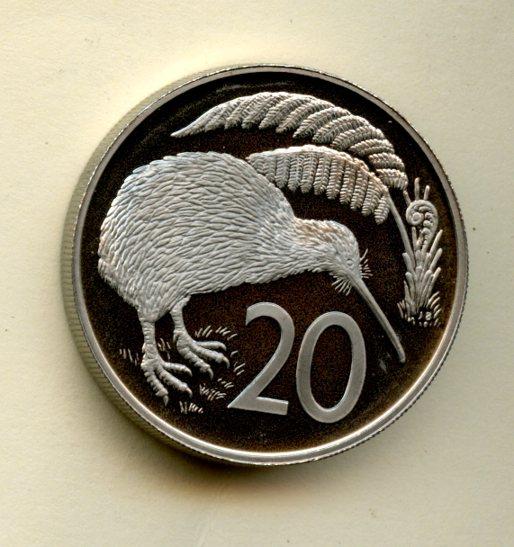New Zealand  Proof 20 Cents Coin