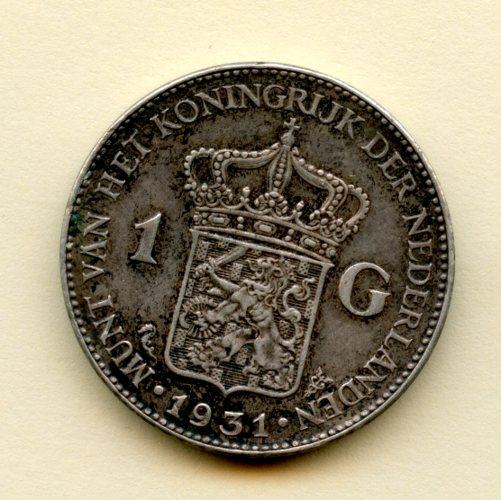 Netherlands One Gulden Coin Dated 1931