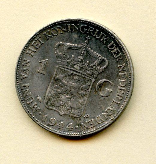 Netherlands One Gulden Coin Dated 1944