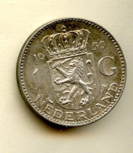 Netherlands One Gulden Coin Dated 1955