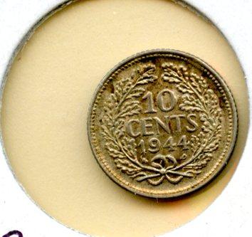 Netherlands 10 Cents Coin Dated 1938