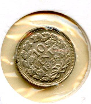 Netherlands 10 Cents Coin Dated 1944