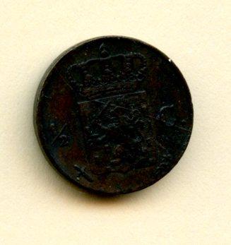 Netherlands 1/2 Cent Coin Dated 1854