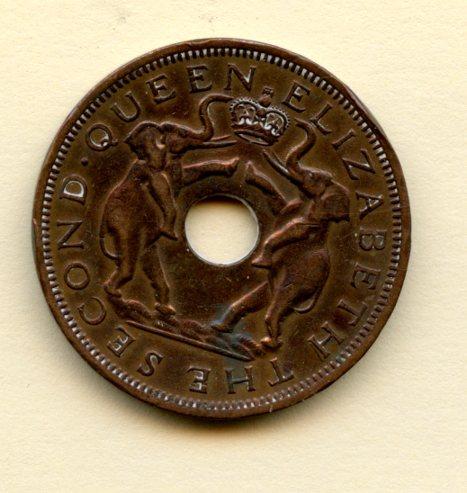 Rhodesia Nyasaland 1 Penny  Coin Dated 1961