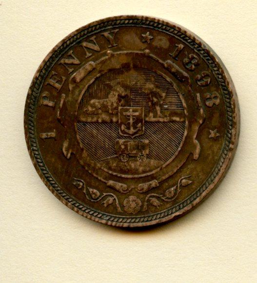 South Africa One Penny Coin Dated 1898