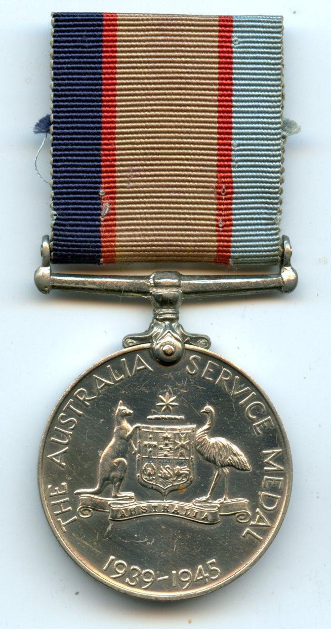 WW2 Australia War Service Medal 1939-1945 To Lieut B. A. Bidwell anti aircraft Regiment