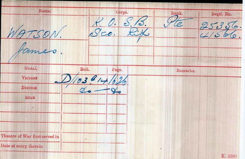 Group of 4 Medals To Pte James Watson, Kings Own Scottish Borderers