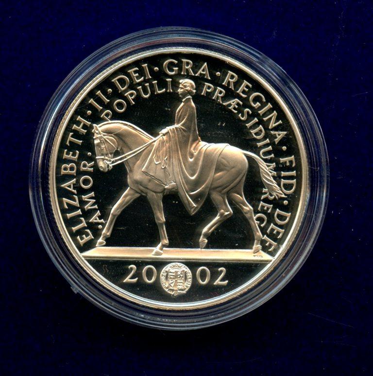 UK 2002 Golden Jubilee Commemorative  Silver Proof £5 Five Pound Crown Coin