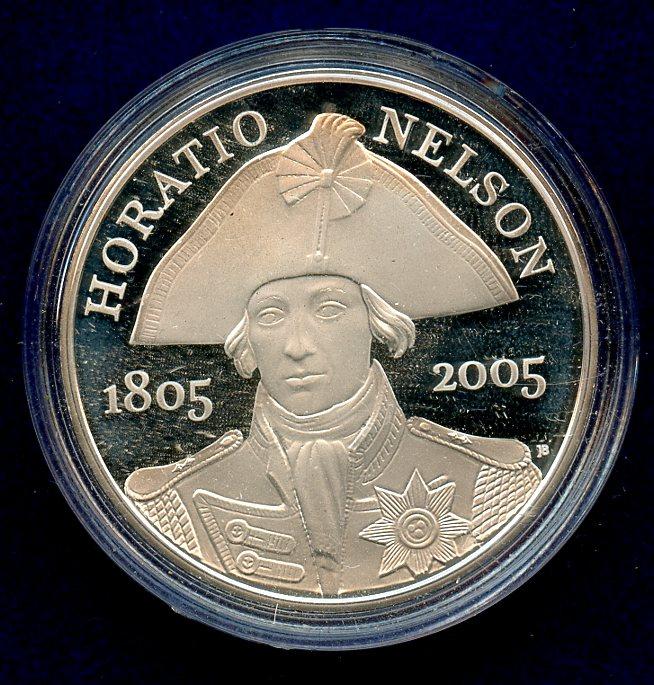 UK 2005  Horatio Nelson  Silver Proof £5 Five Pound Crown Coin