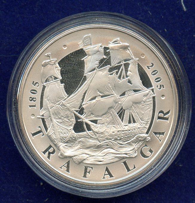 UK 2005  The Battle of Trafalgar Silver Proof £5 Five Pound Crown Coin