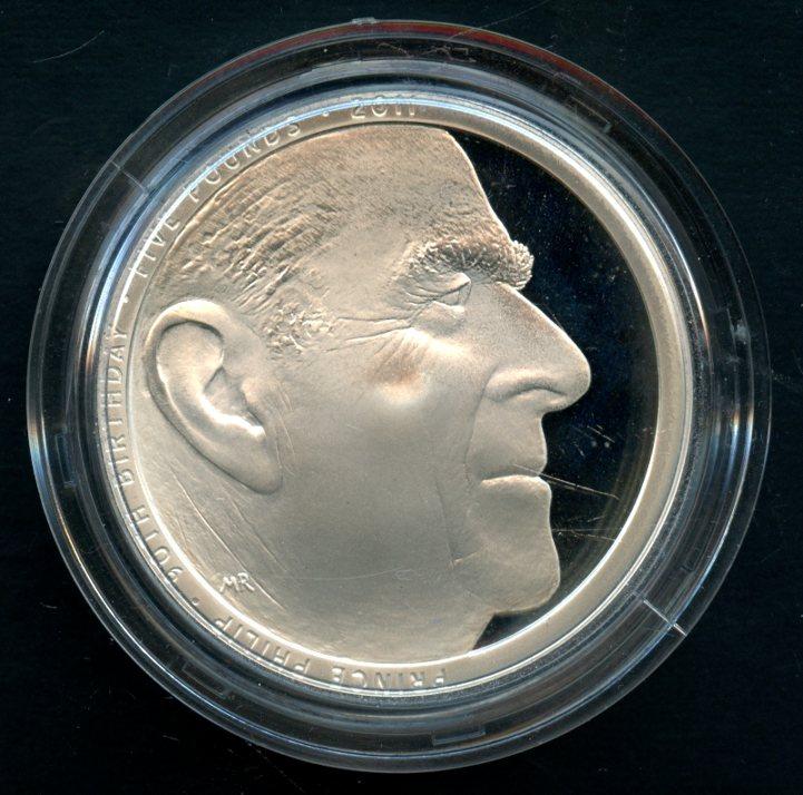 UK 2011  Prince Phillips 90th Birthday Silver Proof £5 Five Pound Crown Coin