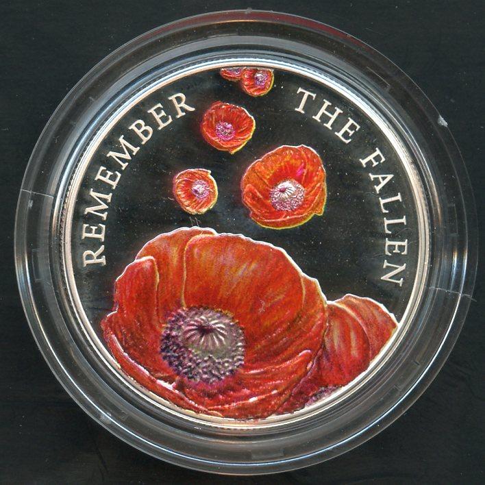 Alderney  2014  Remembrance Day Silver Proof £5 Five Pound Crown Coin