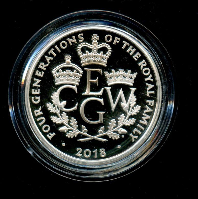UK 2018 Four Generations of Royalty Silver Proof £5 Five Pound Crown Coin