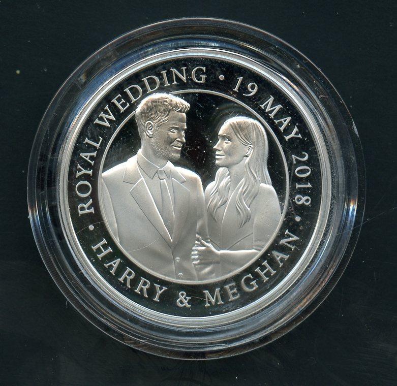 UK 2018  The Royal Wedding Harry & Megan Silver Proof £5 Five Pound Crown Coin