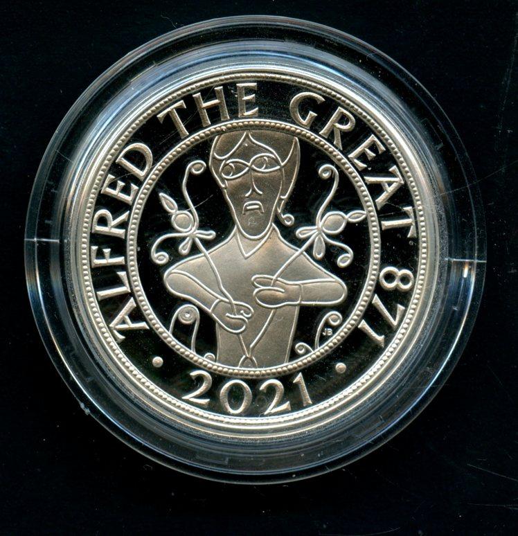 UK 2021  Alfred The Great Silver Proof £5 Five Pound Crown Coin