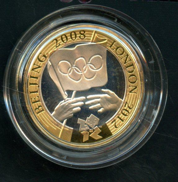 UK 2008  Olympic Games Handover Ceremony  Silver Proof £2 Two Pound Coin