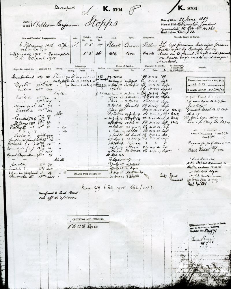 Group of 7 Medals To Petty Officer William Benjamin Stopps, Royal Navy HMS Vivid