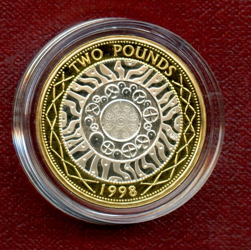 UK 1998 Standard Issue Silver Proof £2 Two Pound Coin