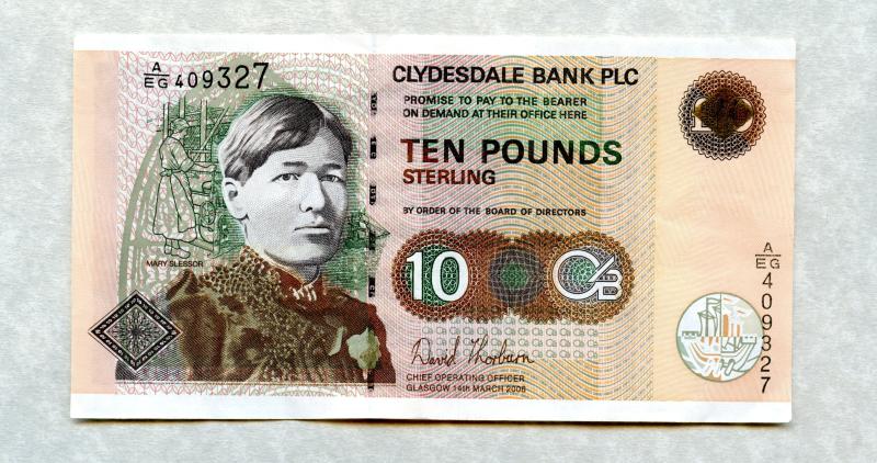 The Clydesdale Bank £10 Ten Pounds Banknote Dated 14th March 2006