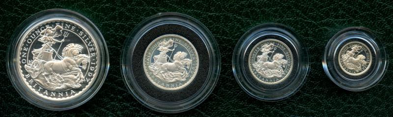 UK 1997 Silver Proof Britannia Coin Set