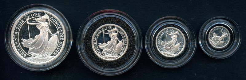 UK 2012  Silver Proof Britannia  Coin Set