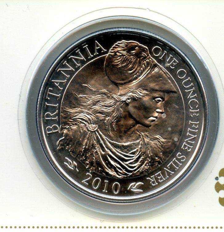 U.K. 2010 Royal Mint Bullion Uncirculated Silver  Britannia Coin One Ounce Silver