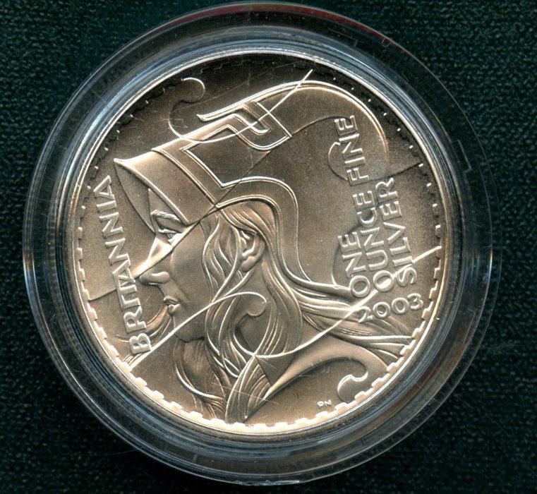 U.K. 2003 Royal Mint  Silver Proof  Britannia Coin One Ounce Silver