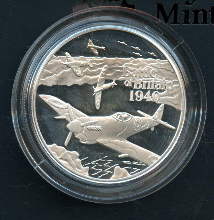 2010 Alderney Battle of Britain 70th Anniversary Silver Proof £5 Five Pound Crown Coin