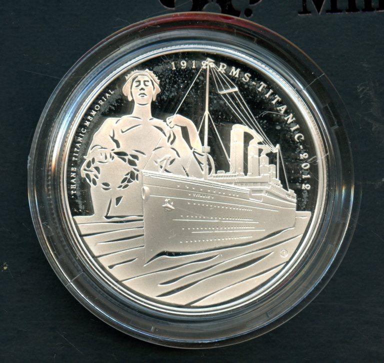 2012 Alderney Titanic Centenary Silver Proof £5 Five Pound Crown Coin
