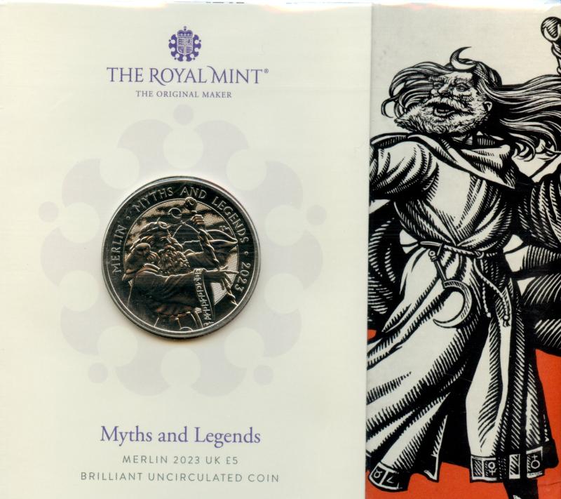 UK Royal Mint 2023 Myths and Legends King Arthur Brilliant Uncirculated £5 Coin