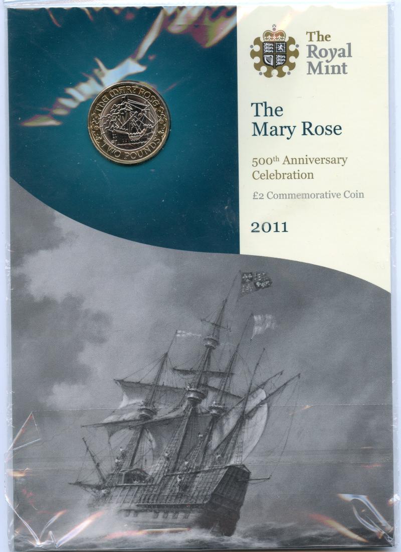 UK 2011 The Mary Rose 500th Anniversary Brilliant Uncirculated  £2 Pound Coin