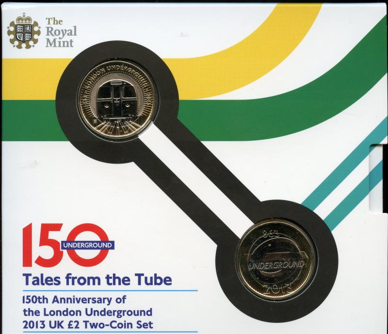 UK 2013 Tales from the Tube 150th Anniversary London Underground Brilliant Uncirculated £2 Pound Coins