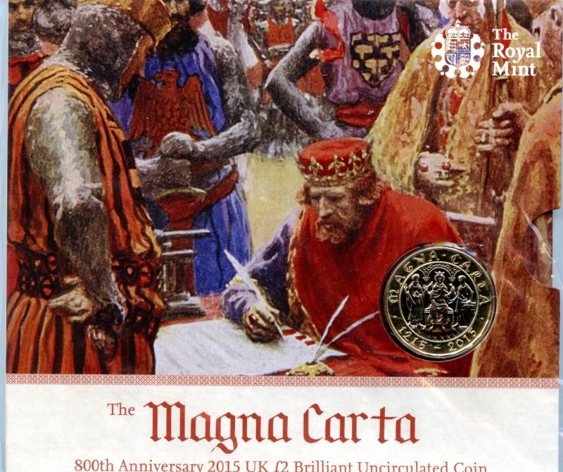 UK 2015 The Magna Carta Brilliant Uncirculated £2 Pound Coin