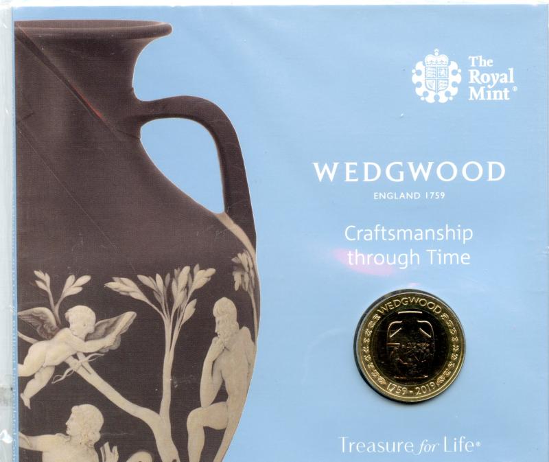 UK 2019 Wedgwood Brilliant Uncirculated £2 Pound Coin