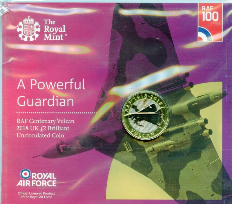 UK 2018 RAF Centenary Vulcan Brilliant Uncirculated £2 Pound Coin