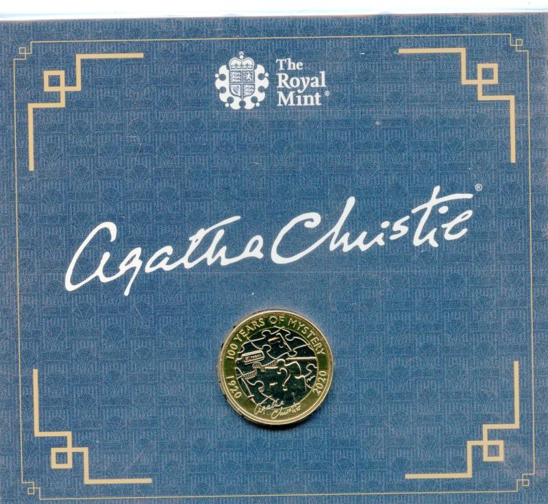 UK 2020 Agatha Christie Brilliant Uncirculated  £2 Pound Coin