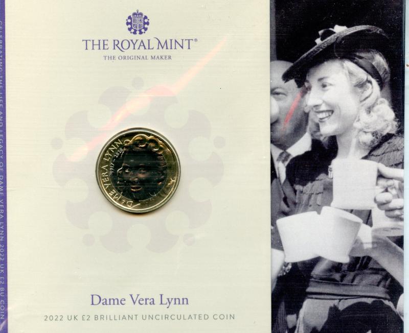UK 2022 Dame Vera Lynn Brilliant Uncirculated £2 Pound Coin
