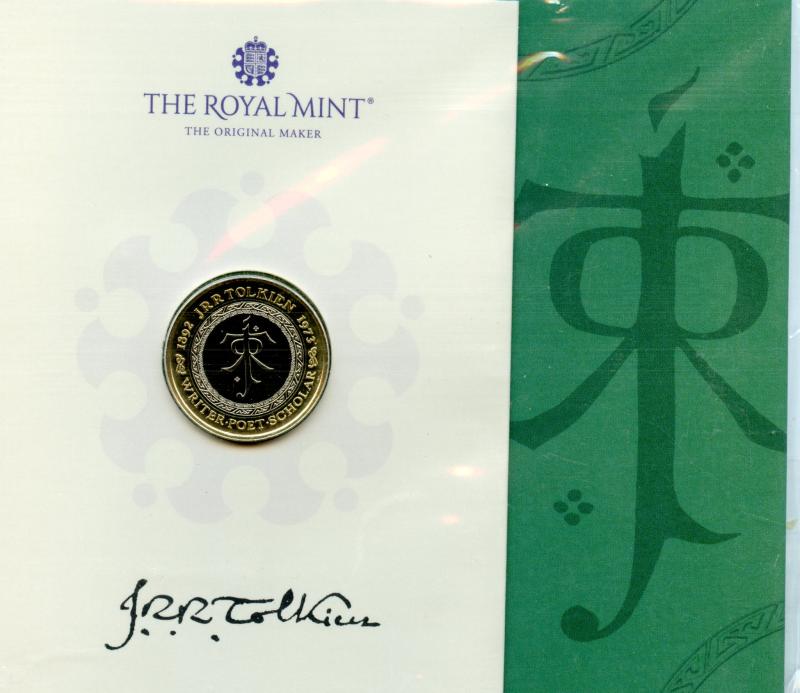 UK 2022 J R R Tolkien Brilliant Uncirculated £2 Pound Coin