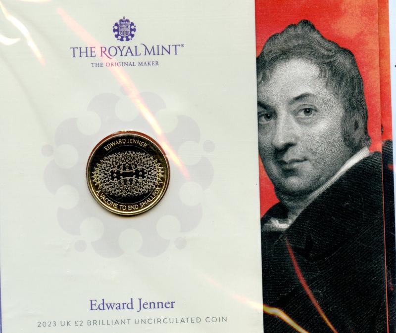 UK 2023 Edward Jenner Brilliant Uncirculated £2 Pound Coin