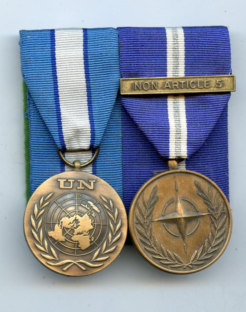 United Nations Cyprus Medal & Nato Non Article 5 Pair of Medals