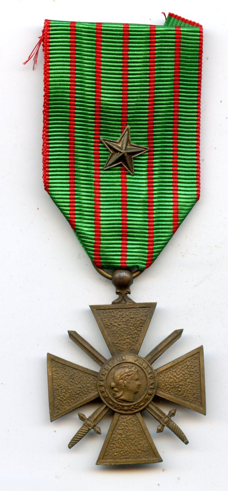 France French  Croix De Guerre Medal   Reverse Dated 1914-17