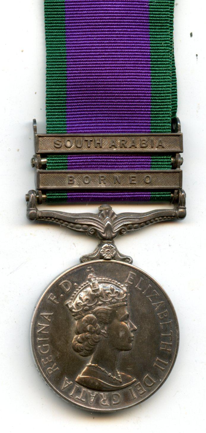 Campaign Service Medal 1962 2 Clasps Borneo, South Arabia To Pte A McLean, Argyll & Sutherland Highlanders