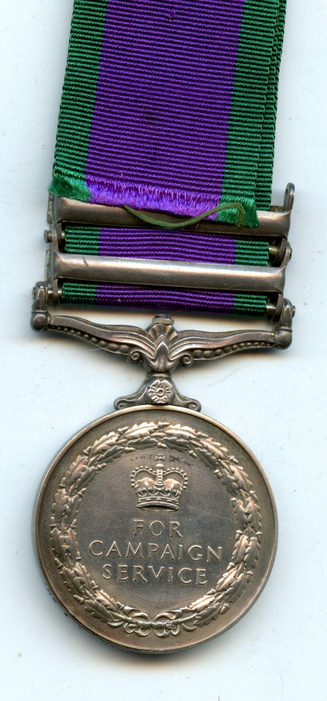 Campaign Service Medal 1962 2 Clasps Borneo, South Arabia To Pte A McLean, Argyll & Sutherland Highlanders