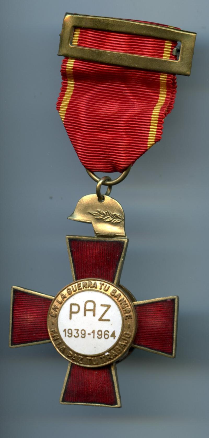 Spain. 25 Years of Peace Medal Spanish Civil War 1939–1964