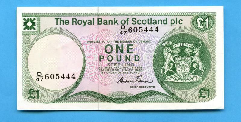 Royal Bank of Scotland £1 One Pound Note Dated 1st May 1986