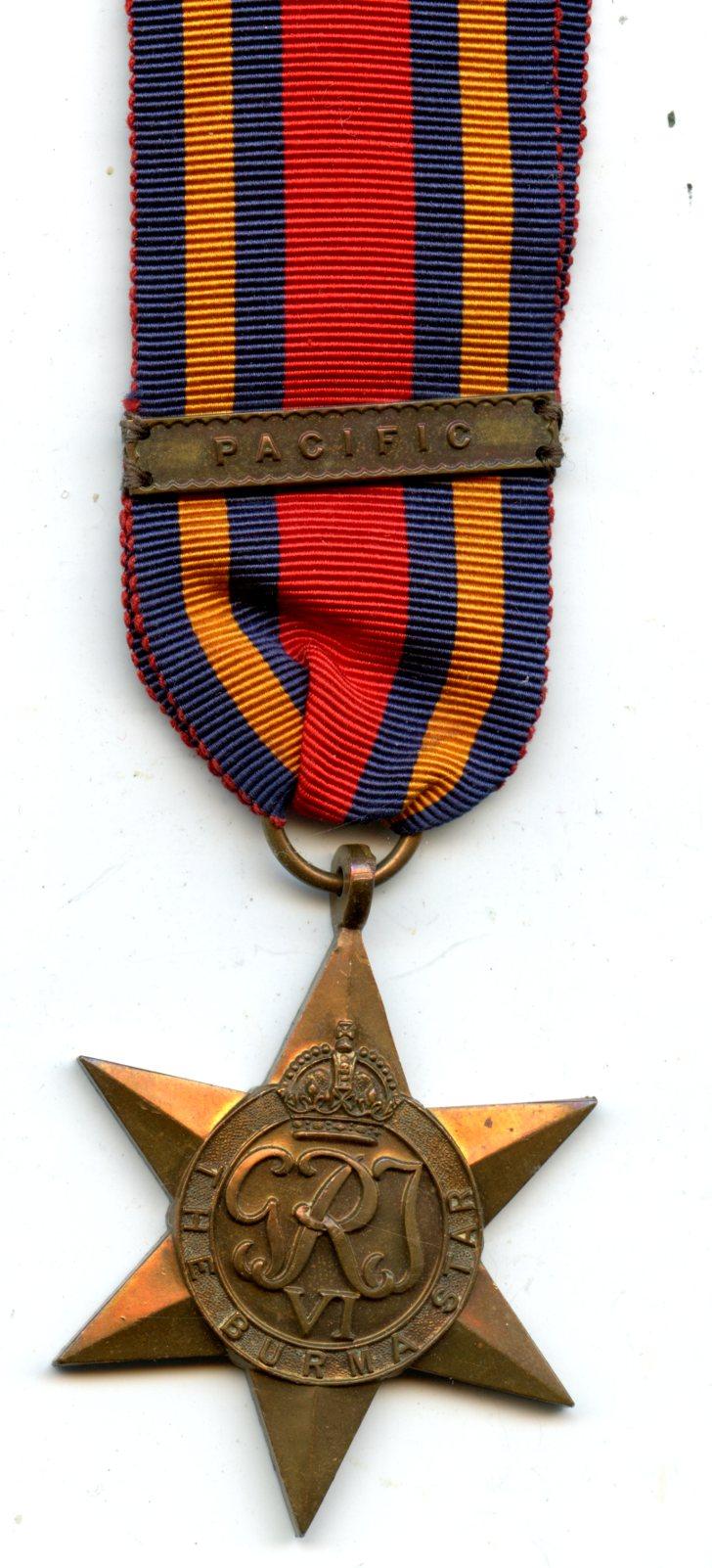 WW2 Burma Star Medal with Pacific Clasp