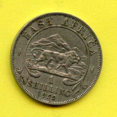 East Africa One Shilling Coin Dated 1952
