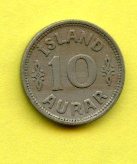 Iceland 10 Aurar Coin Dated 1939