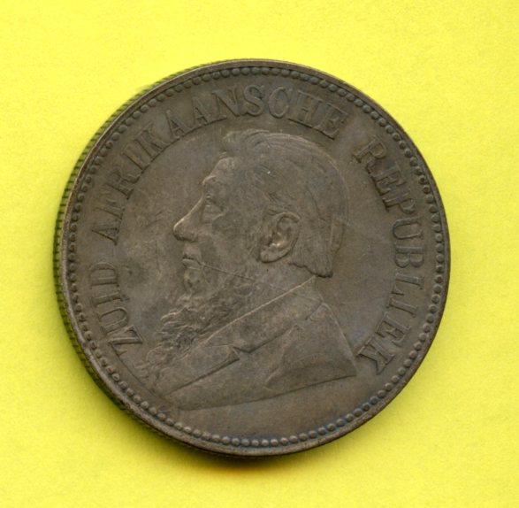 South Africa 2 1/2 Shillings Half Crown Coin Dated 1896