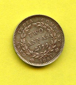 East India Company Two Annas Coin Dated 1841